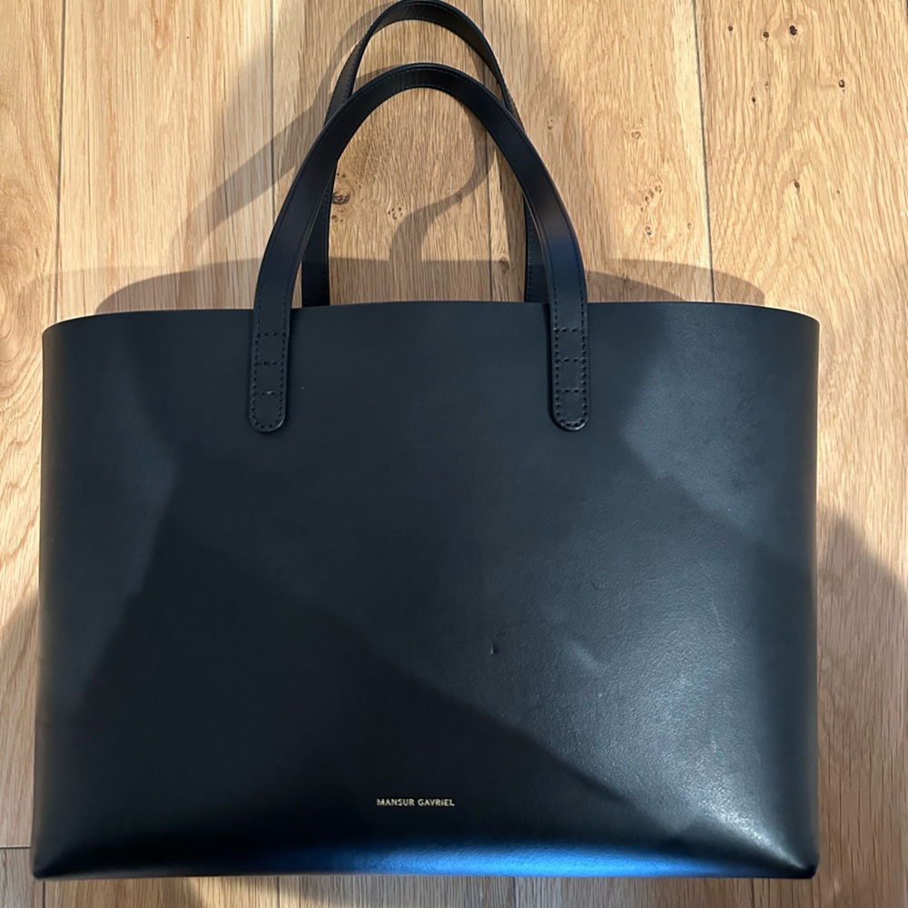 Mansur Gavriel Black Leather Tote Bag